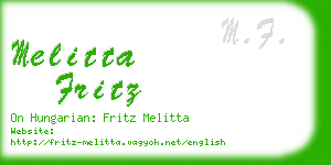 melitta fritz business card